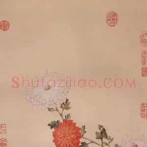 清代 郎世宁《画洋菊》国画花鸟作品图片赏析