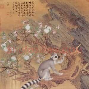 清代 郎世宁《画交趾果然》国画花鸟作品图片赏析