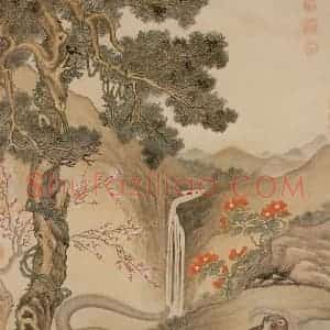 清代 艾启蒙《画山猫》国画花鸟作品图片赏析