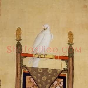 清代 贺清泰《画白鹰》国画花鸟作品图片赏析