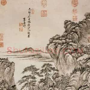 清代 王原祁《画山水》国画山水作品图片赏析