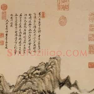 清代 王原祁《画中有诗图》国画山水作品图片赏析