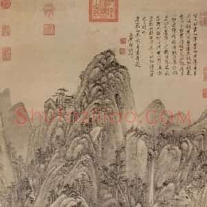 清代 王原祁《仿北宋人山水》国画山水作品图片赏析