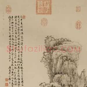 清代 禹之鼎《山水》国画山水作品图片赏析