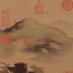 明代 孙龙《写生》国画山水作品图片赏析