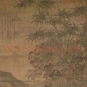 明代 陶成《菊花双兔图》国画综合作品图片赏析