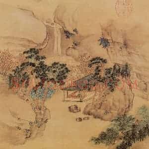 明代 周用《书新安十景图》国画综合作品图片赏析
