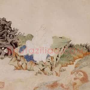 明代 丁云图《罗汉》国画人物作品图片赏析