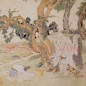 明代 丁云图《罗汉》国画人物作品图片赏析