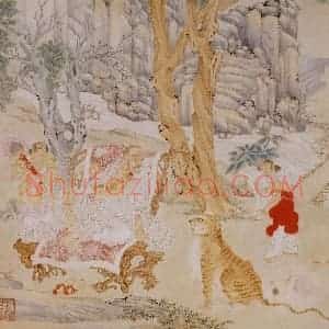 明代 丁云图《罗汉》国画人物作品图片赏析