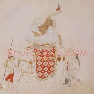 明代 丁云图《罗汉》国画人物作品图片赏析