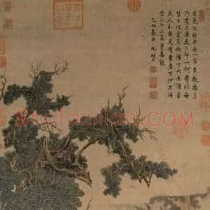 明代 丁云鹏《扫象图》国画综合作品图片赏析