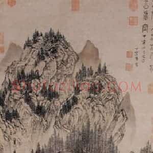 明代 丁云鹏《松巅函虚》国画综合作品图片赏析