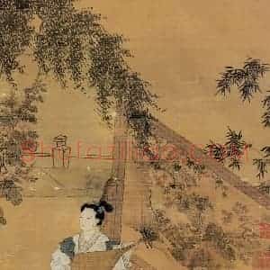 明代 唐寅《陶古赠词图》国画人物作品图片赏析