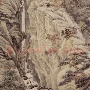 明代 沈周《庐山高》国画山水作品图片赏析