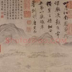 明代 唐寅《江南农事图》国画山水作品图片赏析
