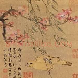 明代 蓝瑛《画花鸟》国画花鸟作品图片赏析