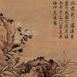 明代 蓝瑛《画花鸟》国画花鸟作品图片赏析