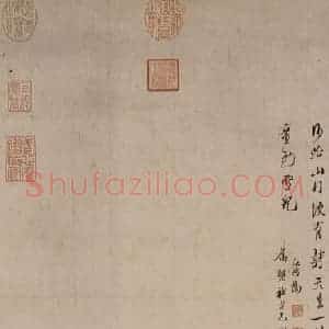 明代 陈洪绶《倚仗间吟图》国画人物作品图片赏析