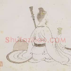 明代 陈洪绶《画隐居十六观》国画人物作品图片赏析