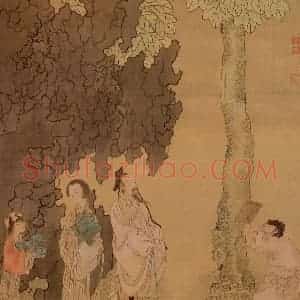 明代 崔子忠《云林洗桐图》国画人物作品图片赏析