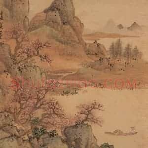 明代 蓝瑛《仿古山水》国画山水作品图片赏析