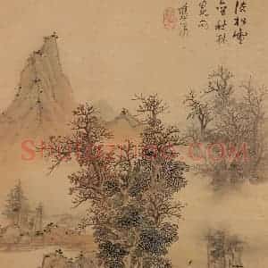 明代 蓝瑛《仿古山水》国画山水作品图片赏析
