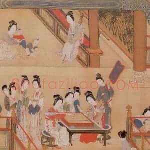 明代 仇英《汉宫春晓》国画人物作品图片赏析