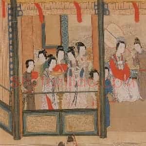 明代 仇英《汉宫春晓》国画人物作品图片赏析