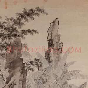 明代 仇英《蕉阴结夏》国画综合作品图片赏析