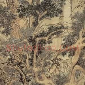 明代 文征明《古木寒泉》国画山水作品图片赏析