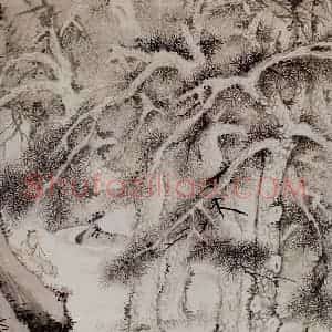 明代 文征明《松下观泉图》国画山水作品图片赏析