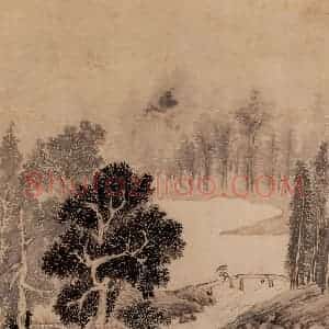 明代 文征明《山水》国画山水作品图片赏析