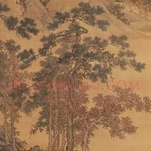 明代 仇英《秋江待渡》国画山水作品图片赏析