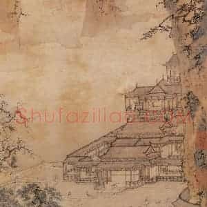 明代 仇英《仙山楼阁图》国画山水作品图片赏析