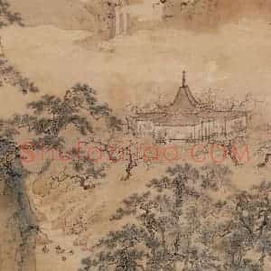 明代 仇英《仙山楼阁图》国画作品图片赏析