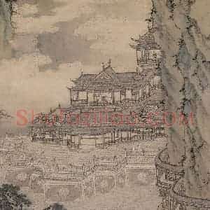 明代 仇英《云溪仙馆图》国画作品图片赏析
