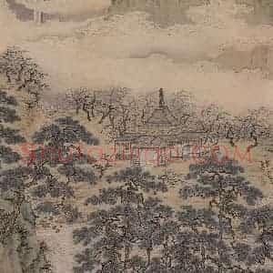 明代 仇英《云溪仙馆图》国画作品图片赏析