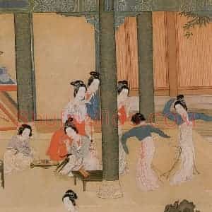 明代 仇英《汉宫春晓》国画人物作品图片赏析