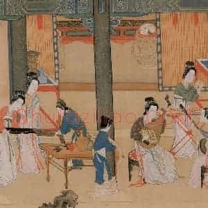 明代 仇英《汉宫春晓》国画人物作品图片赏析