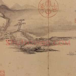 清代 吴九思《画江景》国画山水作品图片赏析