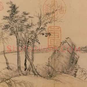 清代 王翚恽寿平《合作山水》国画山水作品图片赏析