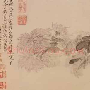 清朝 恽寿平《摹古》国画花鸟作品图片赏析