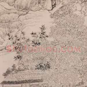 清朝 恽寿平《林居高士图》国画山水作品图片赏析