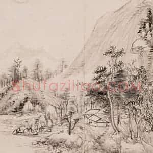 清朝 恽寿平《仿古山水》国画山水作品图片赏析