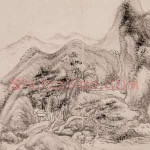 清朝 恽寿平《仿古山水》国画山水作品图片赏析