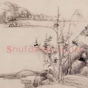 清朝 恽寿平《仿古山水》国画山水作品图片赏析