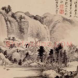 清朝 恽寿平《画山水》国画山水作品图片赏析
