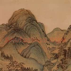 清代 王翚《临唐宋各家山水(十二开)》国画山水水墨作品图片赏析