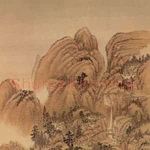 清代 王翚《临唐宋各家山水(十二开)》国画山水水墨作品图片赏析